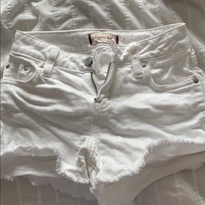 High waisted white shorts